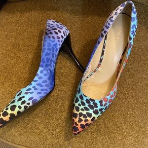 SOLD!! Closet clear out. Nine West rainbow leopard high heels.